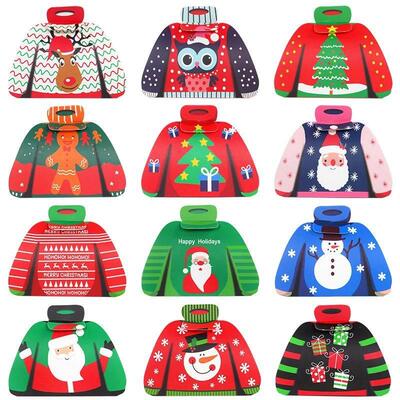 12/24Pcs Christmas Candy Box Cloth Shape Chocolate Gift Pack