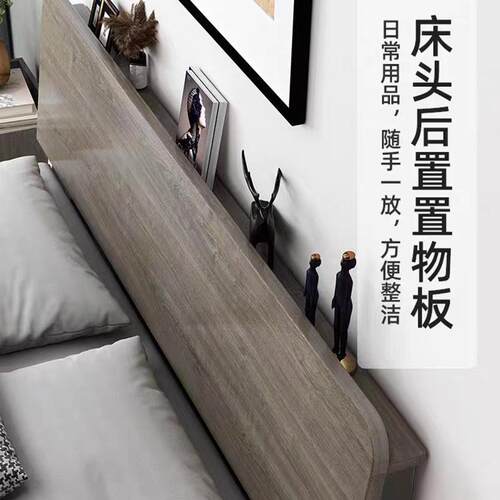 新款直销全实木床实木床1米8简约1.5m出租房用单人床架家用主卧双