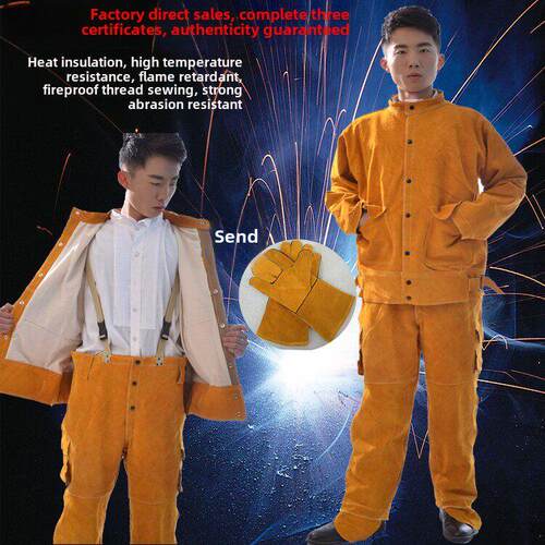 牛皮电焊工作服套装 焊工焊接防护服 隔热围裙防烫防阻燃劳保皮衣