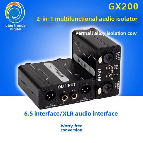 GX200音频隔离器 6.5卡侬6.35卡农专业解决调音台共地干扰杂音衰