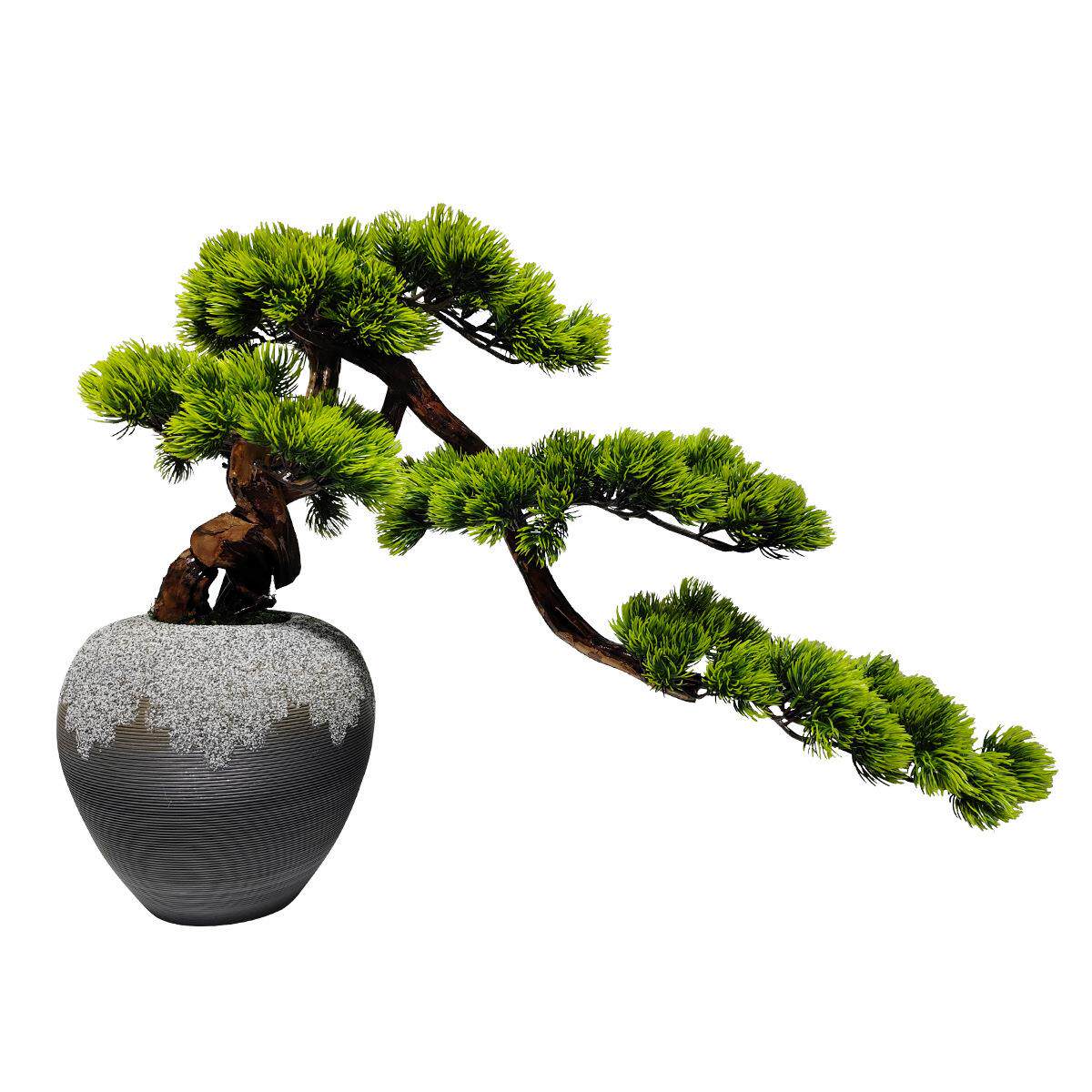 仿真迎客松盆景绿植盆栽客厅电视柜玄关办公室家居装饰新中式摆件
