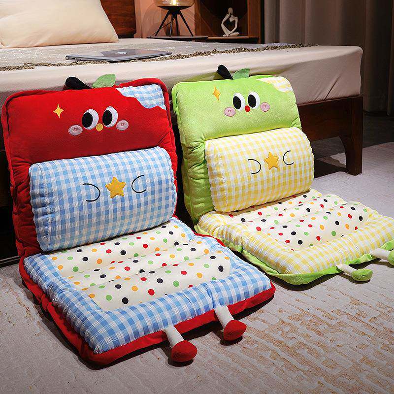 冬季加厚卡通连体坐垫车载办公室久坐椅子靠背一体腰托垫子可拆洗