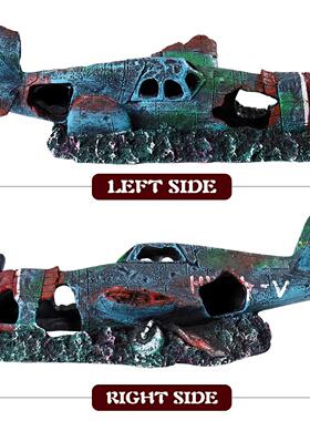 Aircraft Wreckage Decoration Fish Tank Aquarium Unique