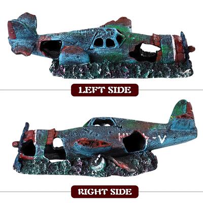 Aircraft Wreckage Decoration Fish Tank Aquarium Unique