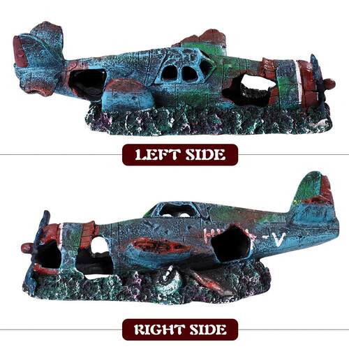 Aircraft Wreckage Decoration Fish Tank Aquarium Unique