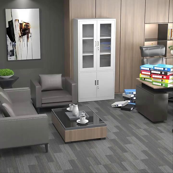 钢制公文件柜员工办柜物资料室档案柜带锁皮柜铁办公室SHSY储柜加