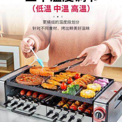 皓彩电烤炉室内无烟烧烤炉烤肉家用电烤盘全自动旋转烧烤机烤串机