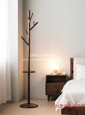 实木室客厅卧落地胡衣架创意衣帽架木黑桃色家用立式挂衣IWV服新