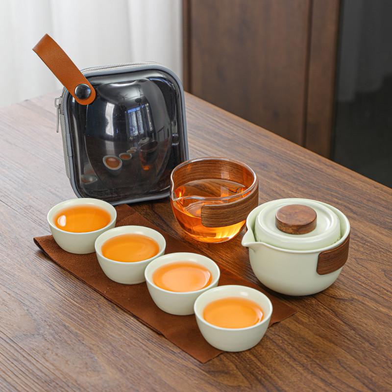 便携式旅行茶具外出携带包快客杯一壶四杯公道杯露营户外泡茶套装
