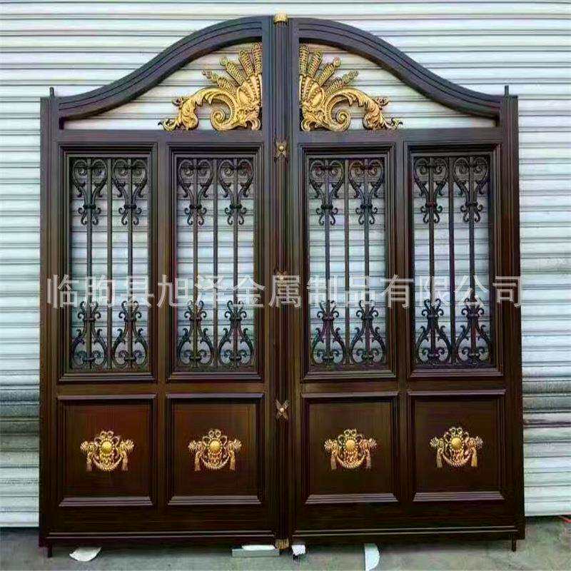 欧式别墅大门 乡村庭院门铝艺大门别墅 对开双开门电动悬浮折叠门