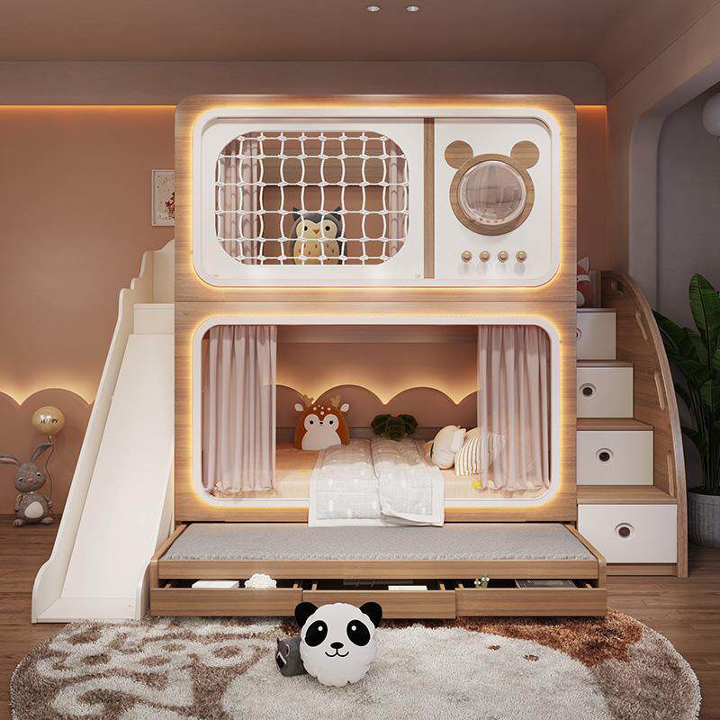 原屋木色儿儿童树小型童床床儿童床上男女双层床户姐弟高低子母上