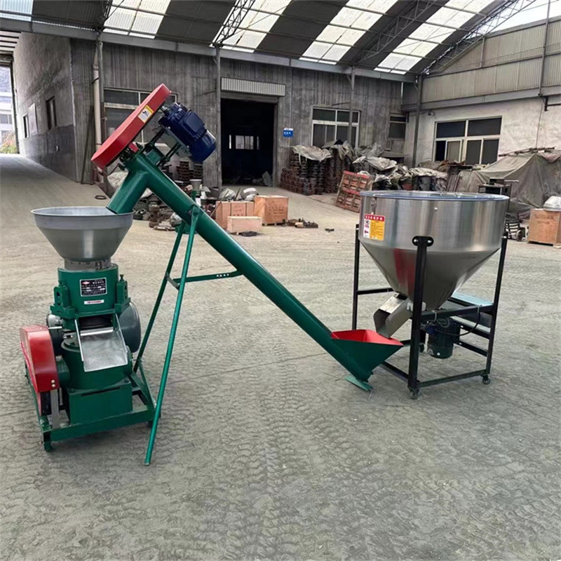 现货家禽饲料颗粒机 秸秆牧草膨化制粒机 鱼饵料猫粮混合生产线
