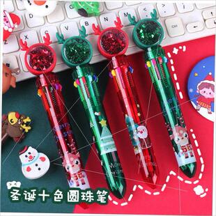 Ballpoint Christmas pen Press color sequins