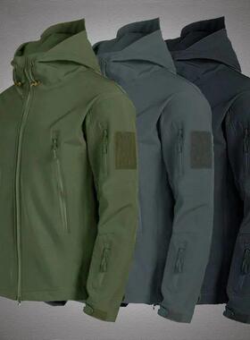 Military Shark Skin Soft Shell Jackets Men Tactical Windproo