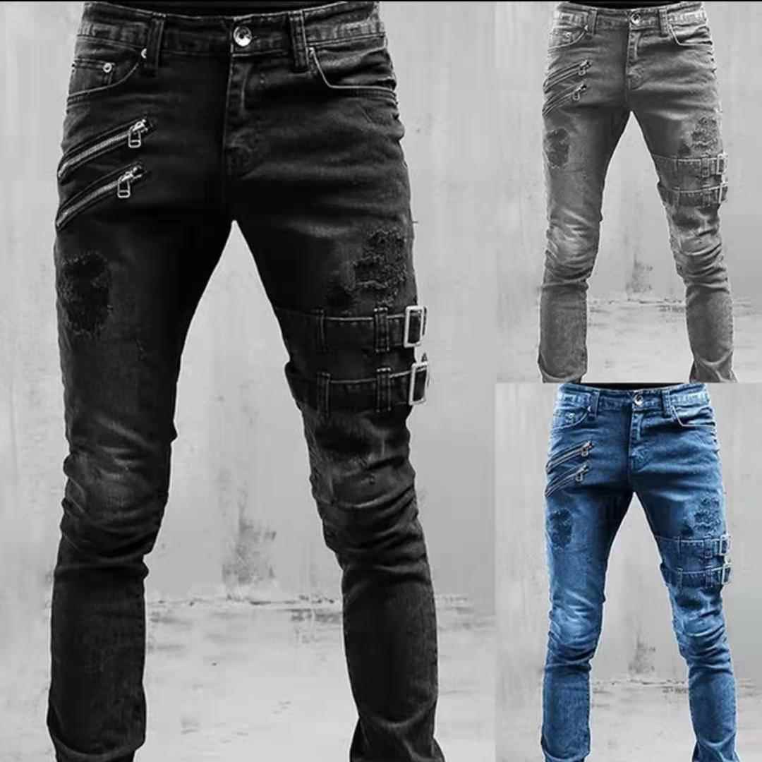 slim pockets fit jogging pants zipper and long tights pants