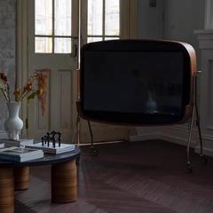 北欧复古实木电视架可移动卧室电视挂架客厅电视柜架子中古风