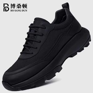 博桑顿男鞋夏季2025新款透气网面老爹鞋男士软厚底轻便休闲运动鞋