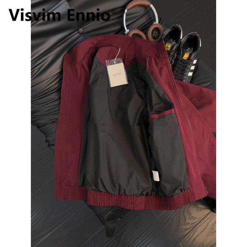 Visvim Ennio酒红色三防立领冲锋衣外套男款春季高级感痞帅夹克短