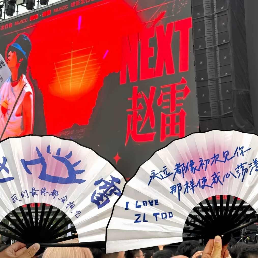 赵雷折扇刺猬应援扇子没有信号演唱会周边音乐节民谣十寸折叠扇
