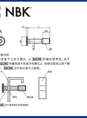NBK SSCHS 不锈钢极短头内六角防脱落螺钉 防丢失螺丝紧固件厂家
