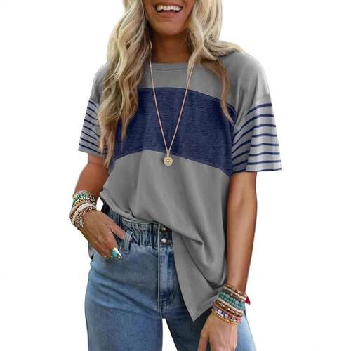 Women'S Summer Tops Trendy Oversized 2026 Crewneck Casual
