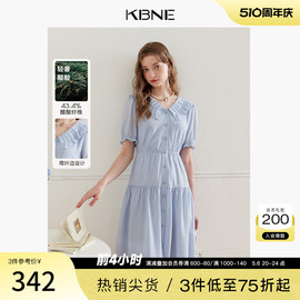 醋酸KBNE连衣裙女娃娃领衬衫裙2024夏季高端精致漂亮裙子