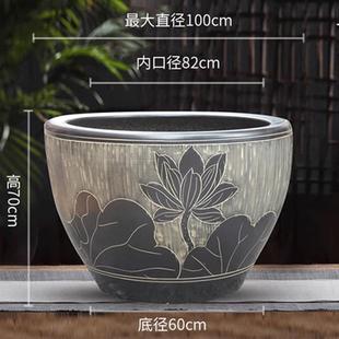正品景德镇陶瓷鱼缸特大号客厅花养鱼盆户外缸睡鱼莲荷缸庭老院式