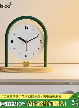 Mandelda入户玄关时钟摆件家居客厅钟表桌面摆放式电视柜装饰品