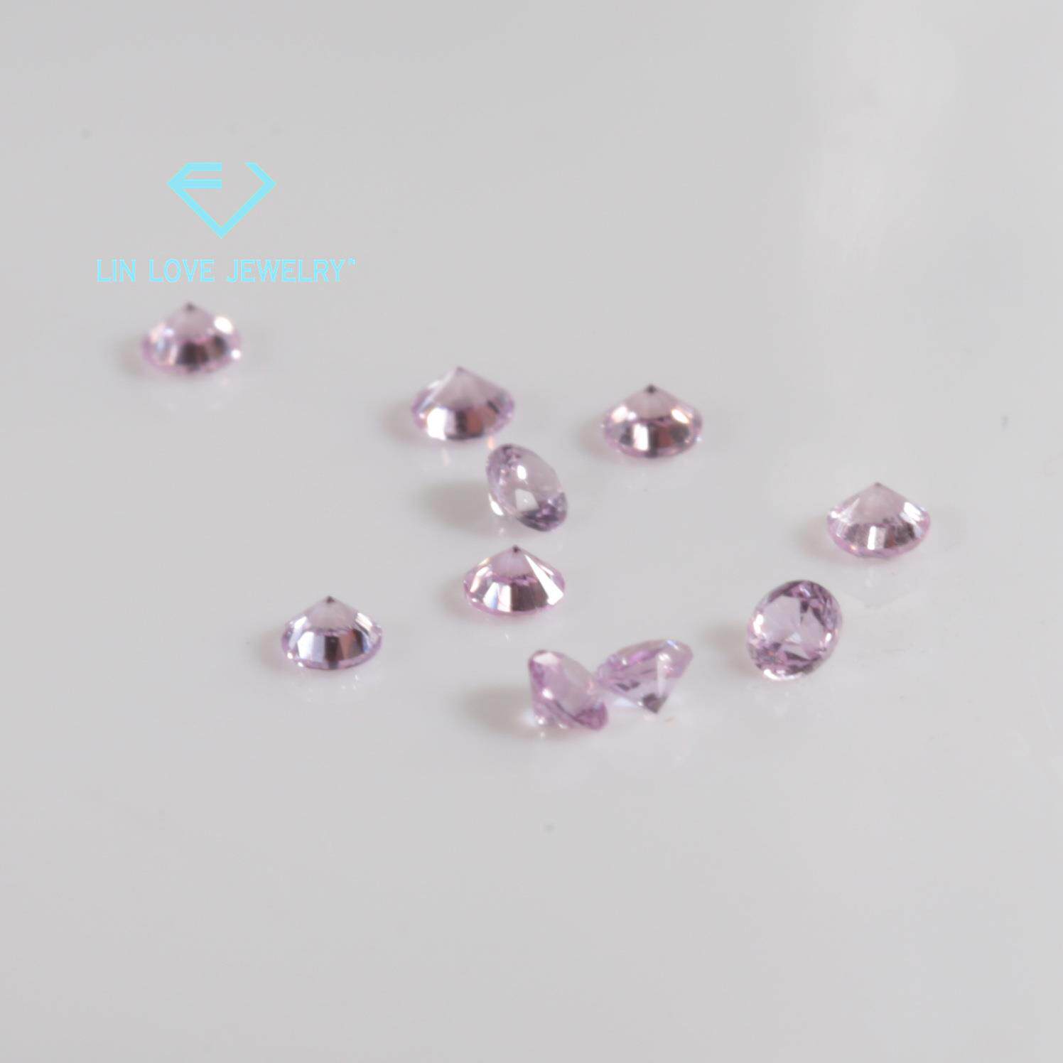 天然粉尖晶石0.7-2.0mm珠宝钟表配石裸石小圆形精工精准尺寸现货