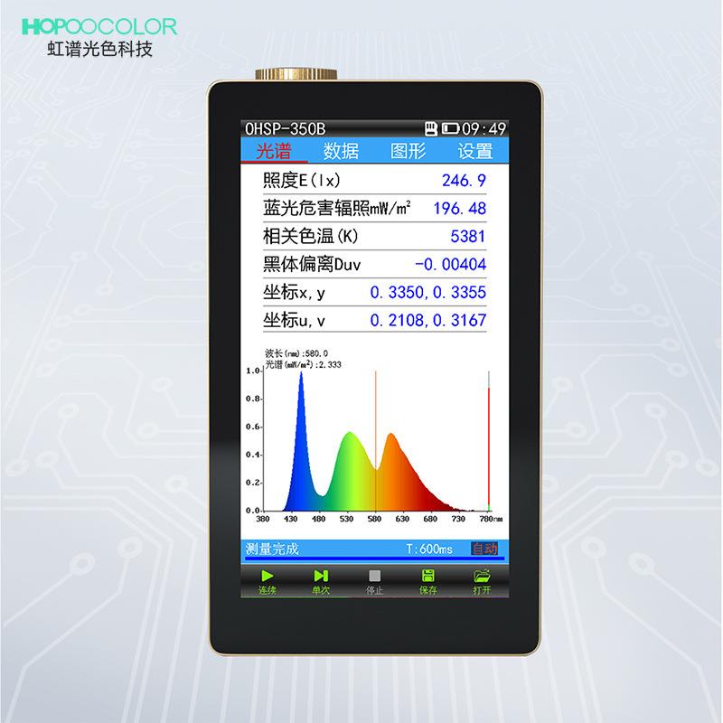 led照度色温光谱仪测试仪手持式照度计波长检测Ra显示指数照明