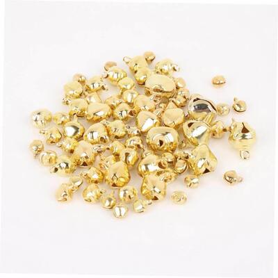 50-300Pcs Gold Jingle Bells Iron Pendants Hanging Christmas