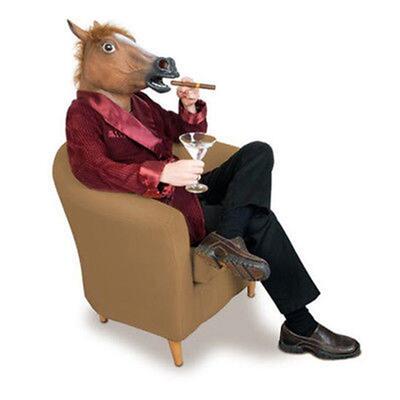 Latex Rubber horse head mask Halloween fancy dress party