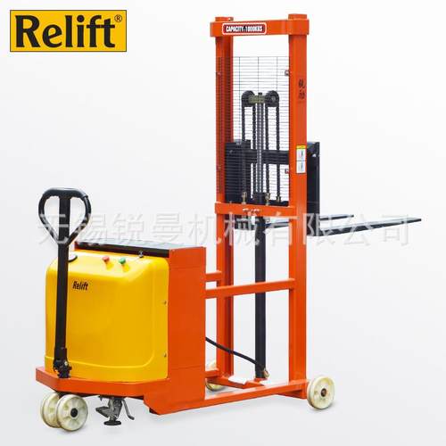 无腿平衡重半电动堆高车0.5-1T配重式半自动液压叉车升高车