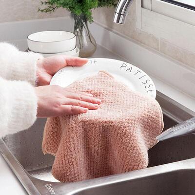 3pcs/set wash towel dish wipe kitchen cleaning cloth cotton