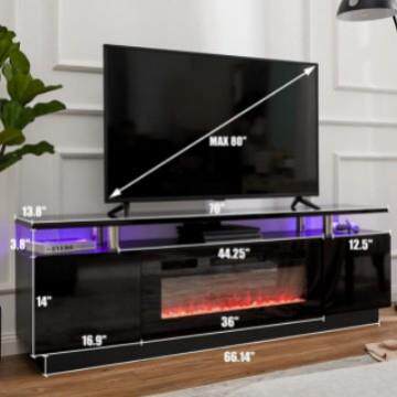 面家具落地电视电家用双层简柜约仿真嵌入式取xsh-36暖镜装饰子壁