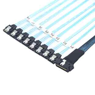 PCIE SlimSAS LP Low profile SFF-8654 8I 74P转8个SATA连接线