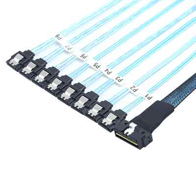 PCIE SlimSAS LP Low profile SFF-8654 8I 74P转8个SATA连接线