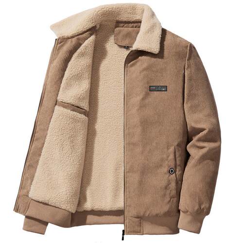 Corduroy jacket men's thick standing collar men's jacket