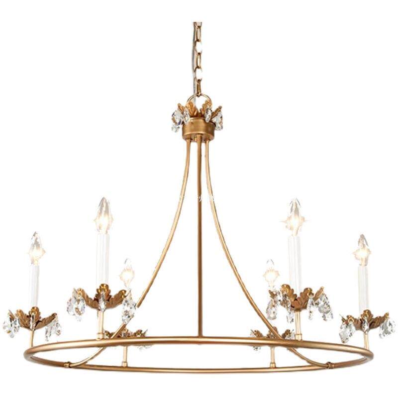 美式吊灯客厅复古金色吸吊两用法式卧室创意简约圆形餐厅灯具