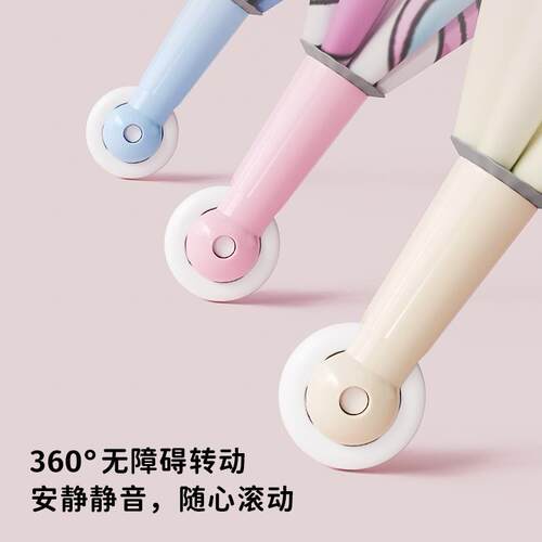儿童雨伞圆角滚轮大号男小学生防戳伤女孩黑胶晴雨两用伞可爱猫狗