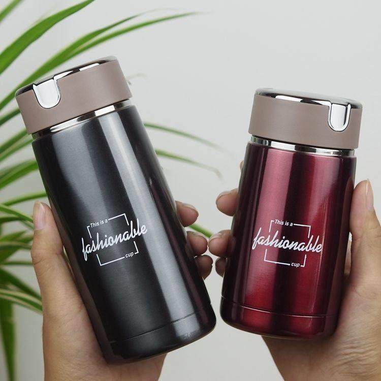 304不锈钢保温杯简约猫咪男女小巧便携带茶隔过滤网保温水杯260ml