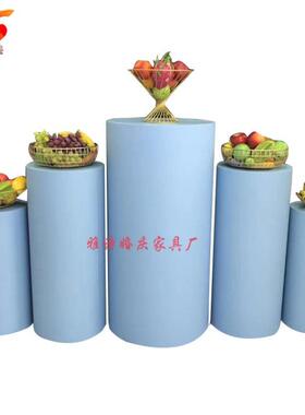 圆柱甜品台五件套婚庆道具婚礼场景布置展示台甜品桌圆柱台