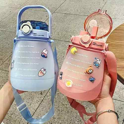 双饮大肚水杯便携新款大容量耐高温高颜值男女生吸管杯子儿童水壶