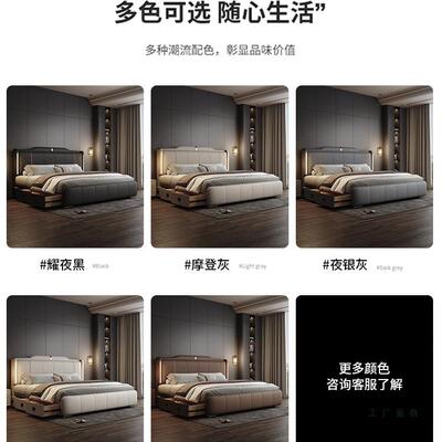 大气TTR代床1.约8现简主卧双人2米大床意式轻软包储奢物婚床