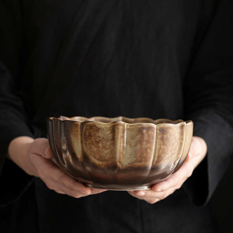 手工柴烧茶洗笔洗陶瓷复古功夫茶具配件洗茶杯水盂日式大号茶渣桶