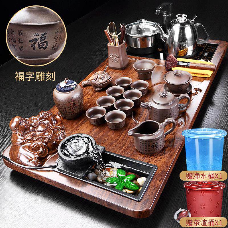 茶台烧水壶一体全自动上水茶盘茶具套组家用高端办公室会客茶桌几