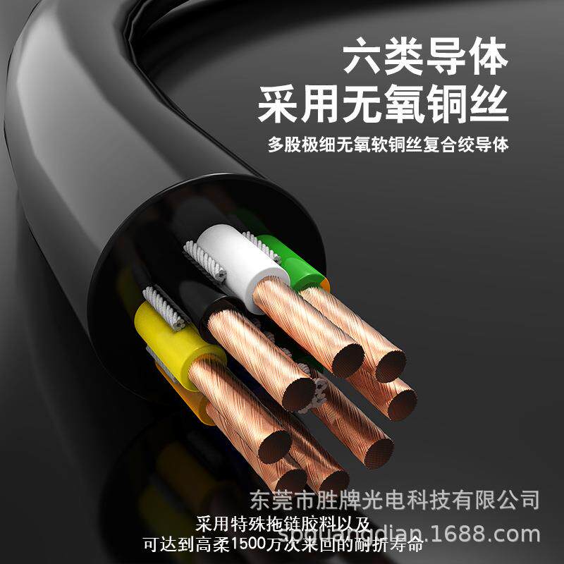 3D打印机高柔拖链2464-18AWG/6C耐折弯高速对折1500万次耐磨ROHS