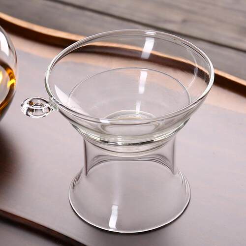 耐热玻璃茶漏 带把滤茶器 加厚玻璃功夫茶具 茶道配件公道杯过滤