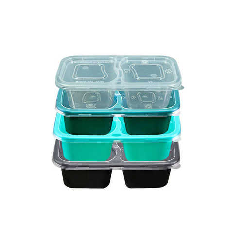 一次性餐盒分格饭盒双格200ml两格外卖打包快餐盒便当酱料盒