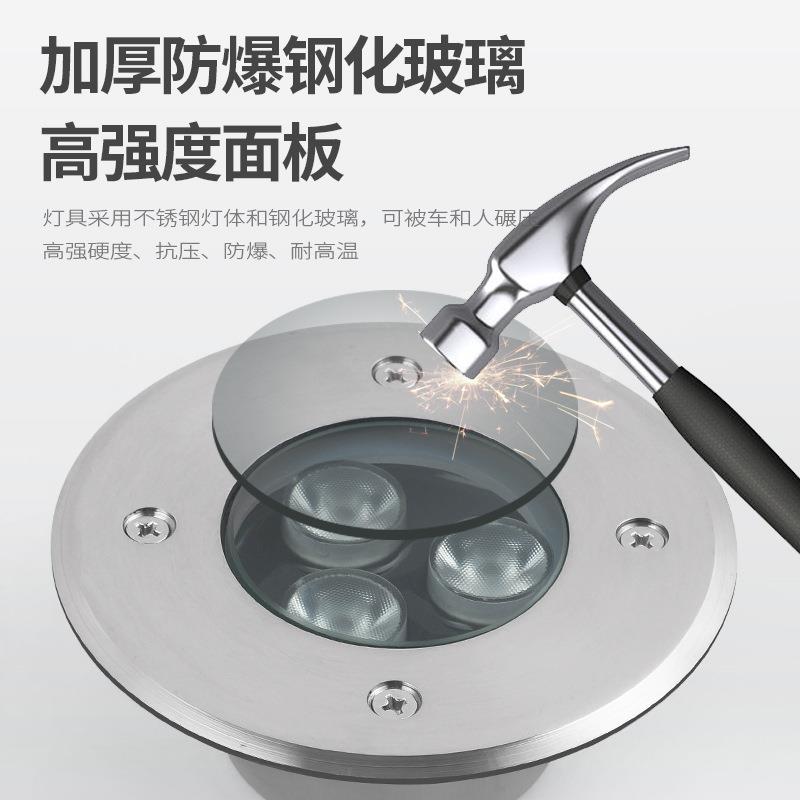 led水下地埋灯嵌入式不锈钢灯12V24鱼池射灯泳池壁灯嵌入式壁灯
